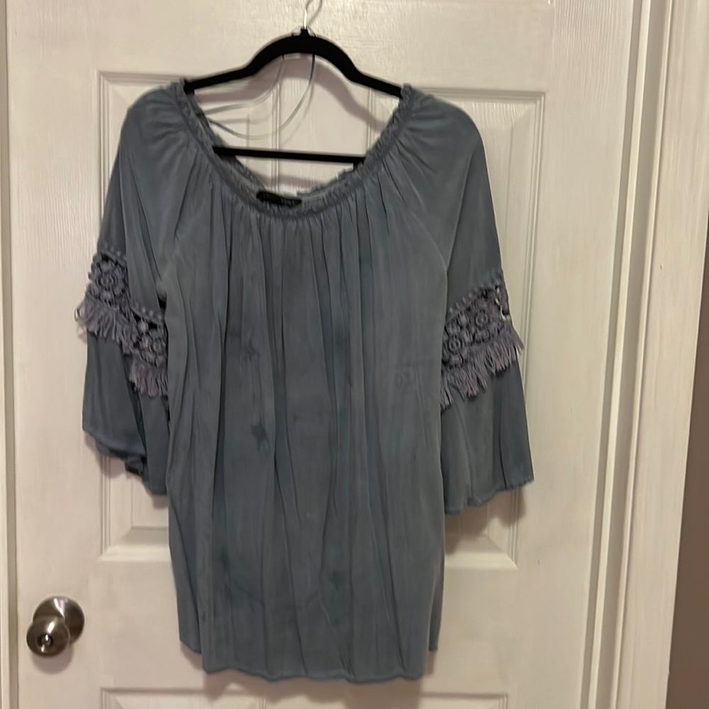 Light blue summer blouse.